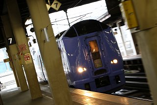 キハ261系2両と785系が遠くで並んだ-特急列車2本が運休の朝の札幌駅